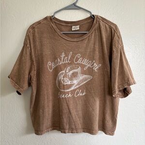 EUC Brown Coastal Cowgirl T-Shirt by Oat Collective Size Large